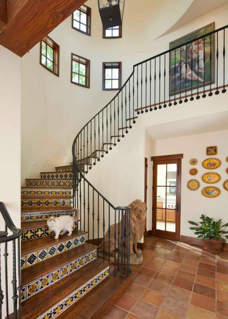 modele escalier fer forge decoration contemporaine entree maison