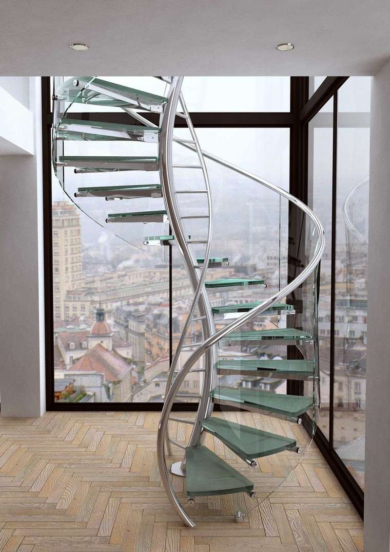 escalier verre design contemporain design d'intérieur idées