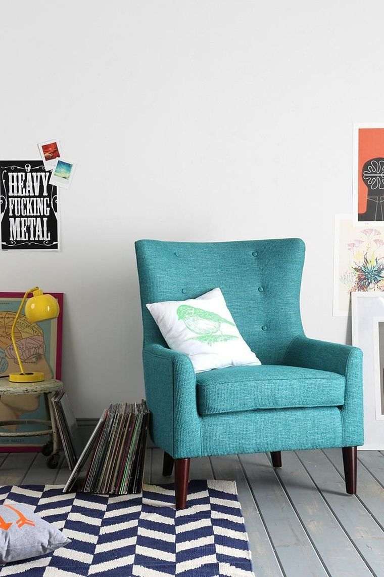 modele fauteuil bleu canard chambre bebe meubles chaise d'allaitement