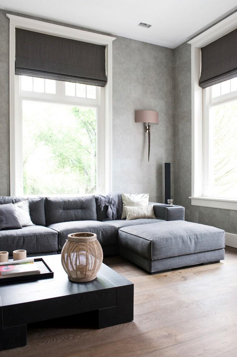 gris idée design intérieur canapé gris clair table basse moderne béton