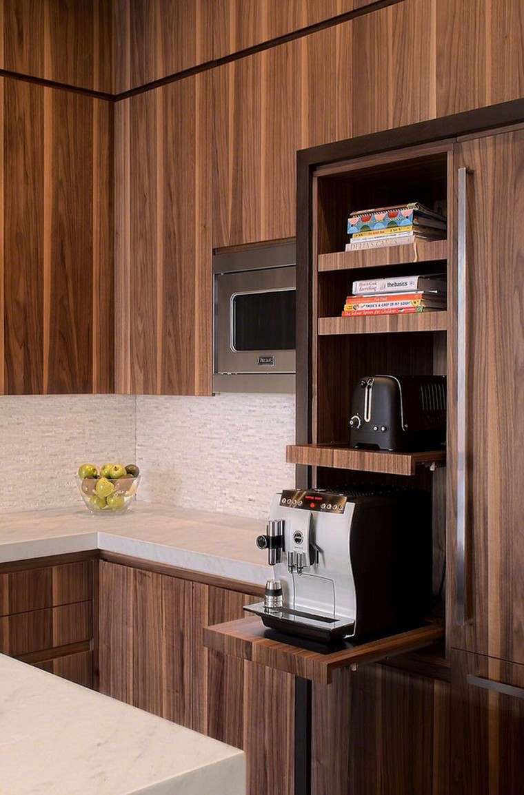cuisine design armoire de cuisine bois idée plan de travail