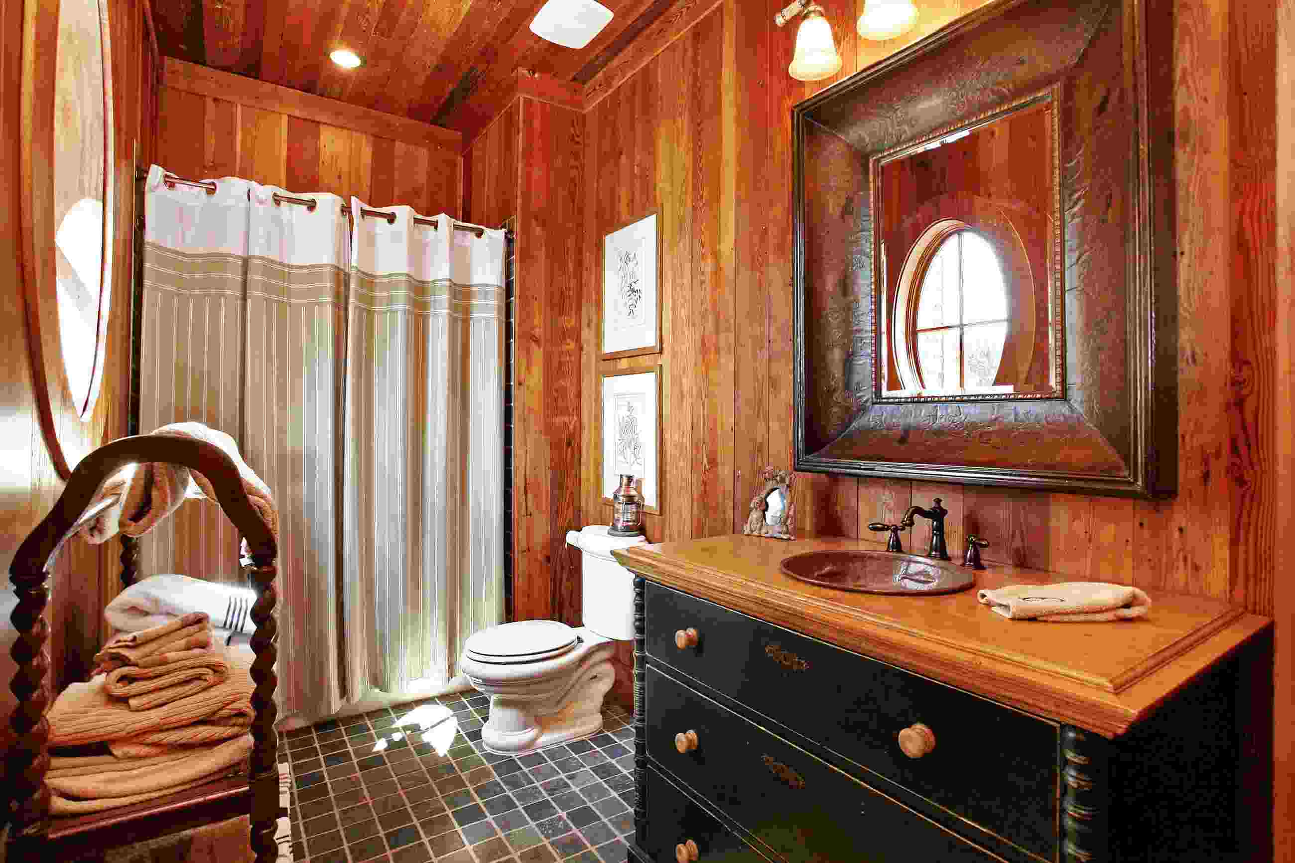 idee deco salle de bain bois clair carrelage vintage