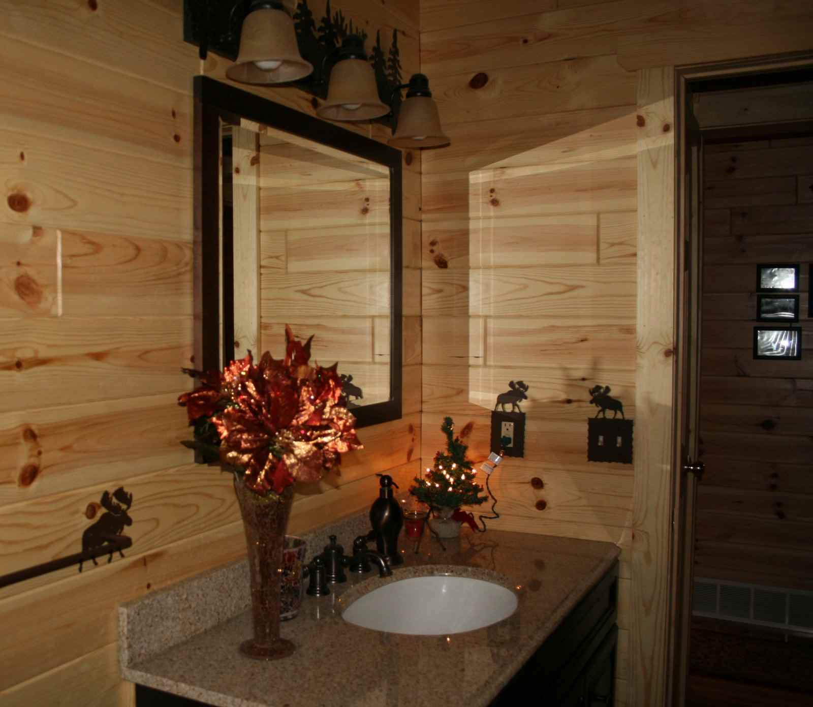 idee deco salle de bain bois granite