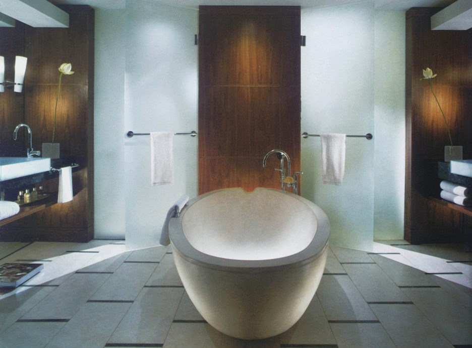 interieur design bain murs bois