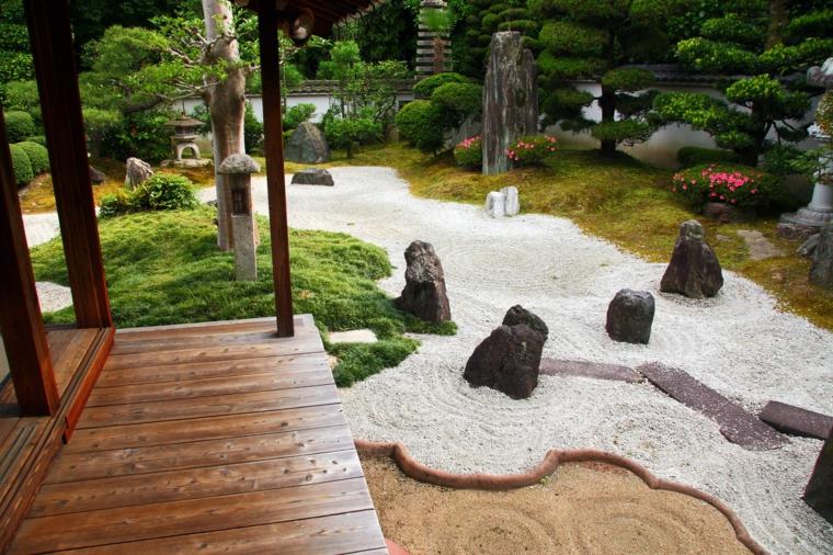 jardin zen idée aménager espace extérieur moderne cailloux déco