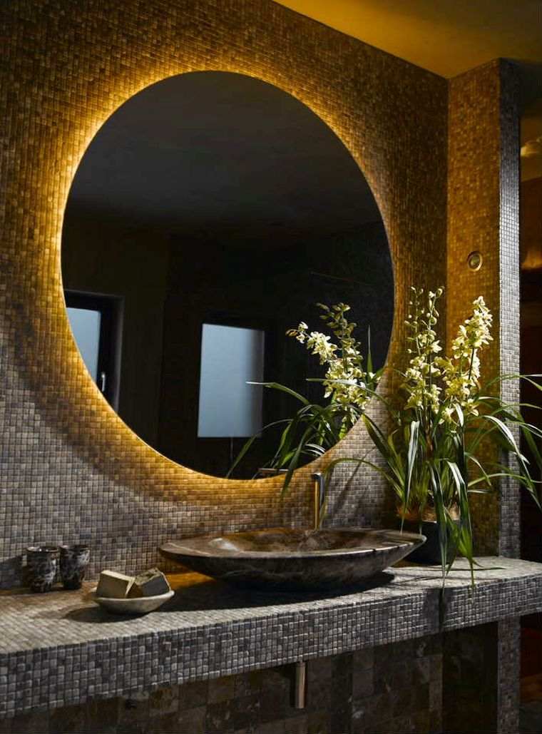luminaire miroir salle de bain contemporaine ambiance zen 