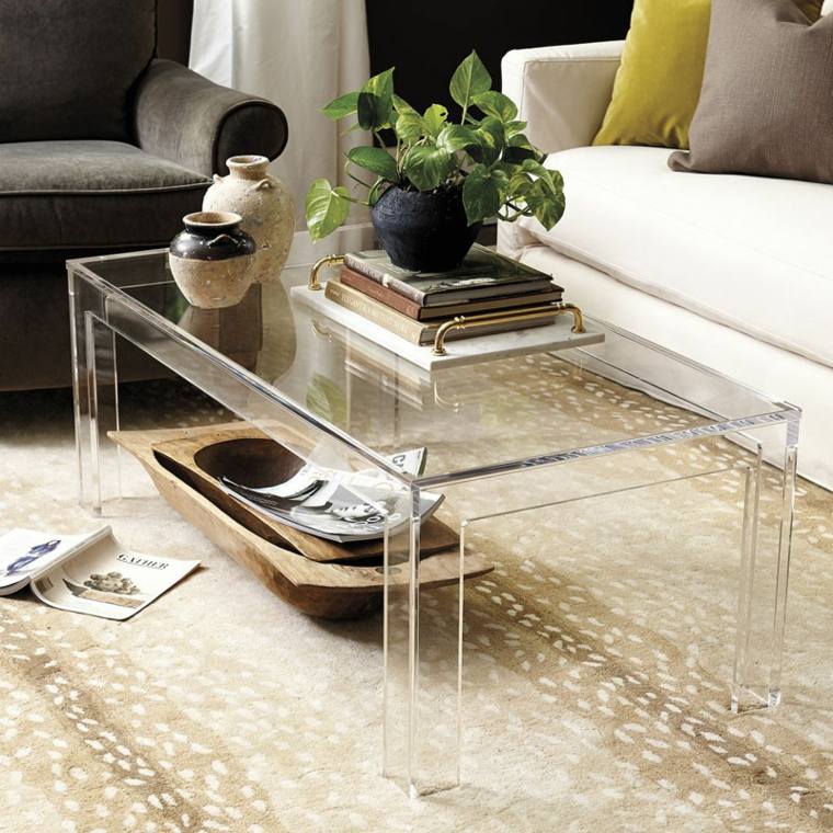 maison acrylique table basse salon design chic