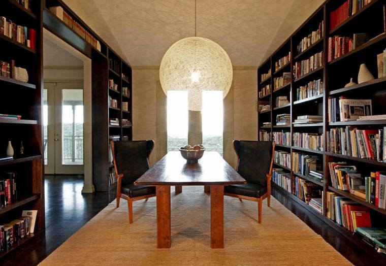idee meuble bibliothèque sur mesure deco salle a manger contemporaine 