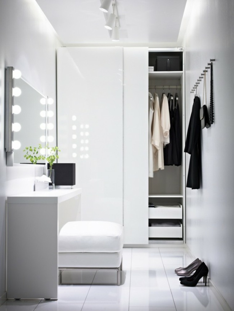 dressing organisation idée intérieur espace meuble tabouret blanc