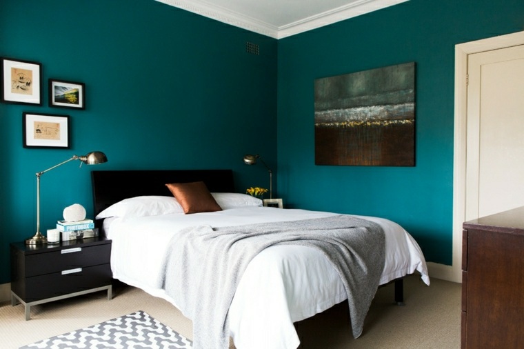 peinture bleu canard chambre moderne