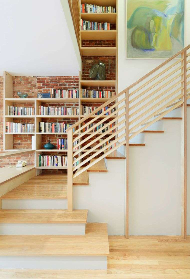 photo petit escalier rampe escalier bois meuble design scandinave bois clair
