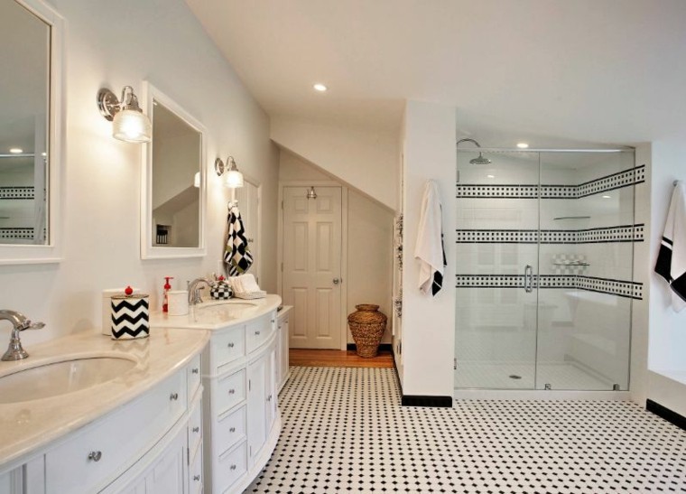 idee salle de bain noir et blanc amenagement de cabine douche meubles contemporains