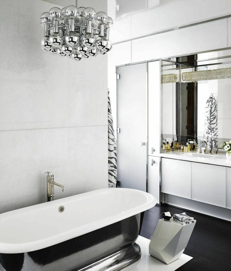 image salle de bains blanche et noire ameublement mobilier vasque sur mesure