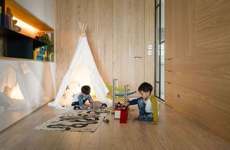 salle de jeux enfant tente tipi design moderne idee amengament salon ouvert 
