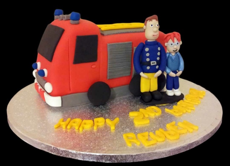 camion sam le pompier gâteau anniversaire