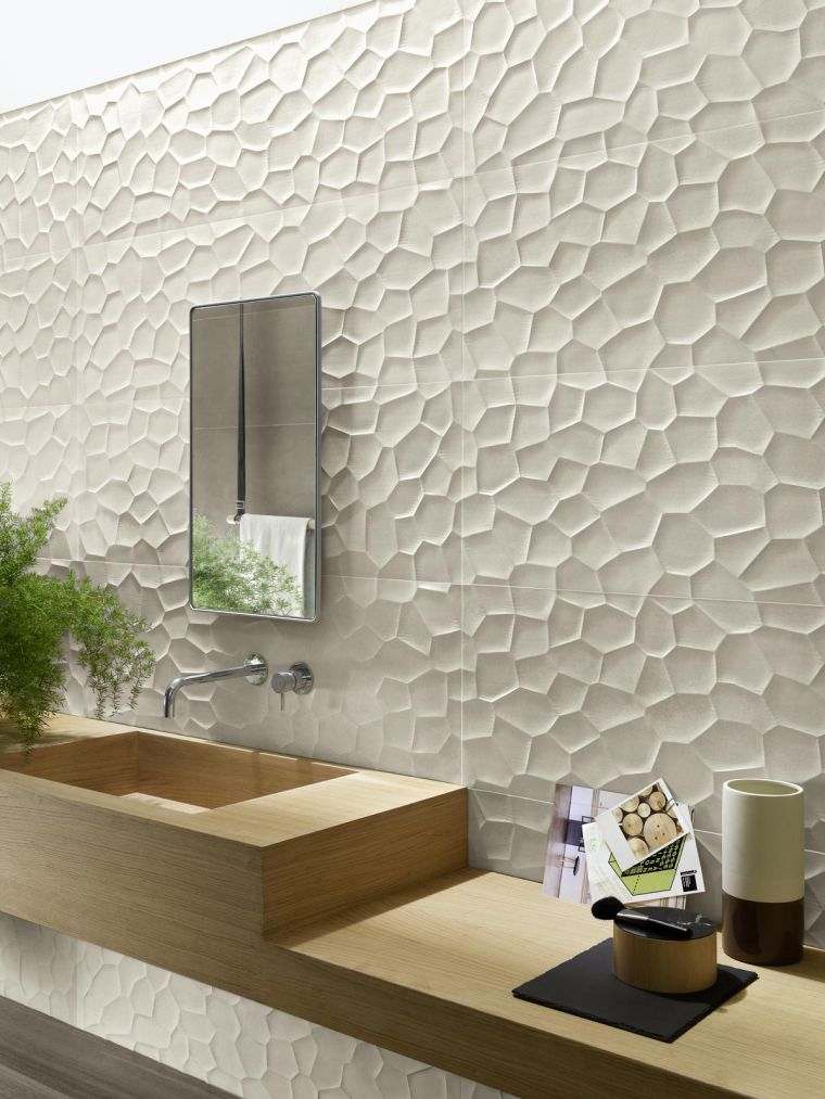 carrelage murale design interieur salle de bain moderne carreaux 3D