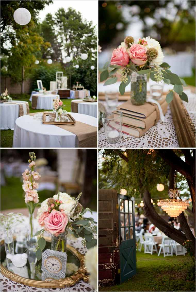 deco mariage champetre chic endroit tables fleurs