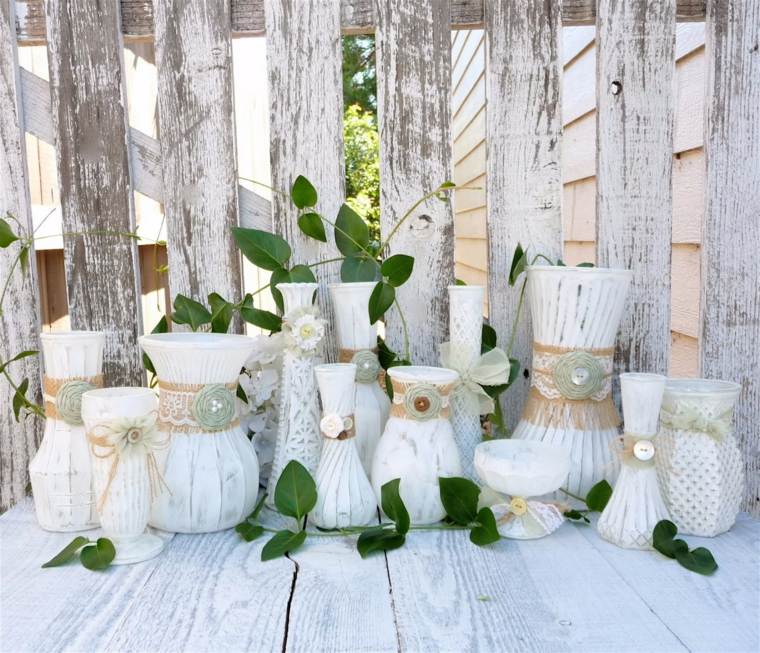 deco mariage champetre chic vases bougeoirs