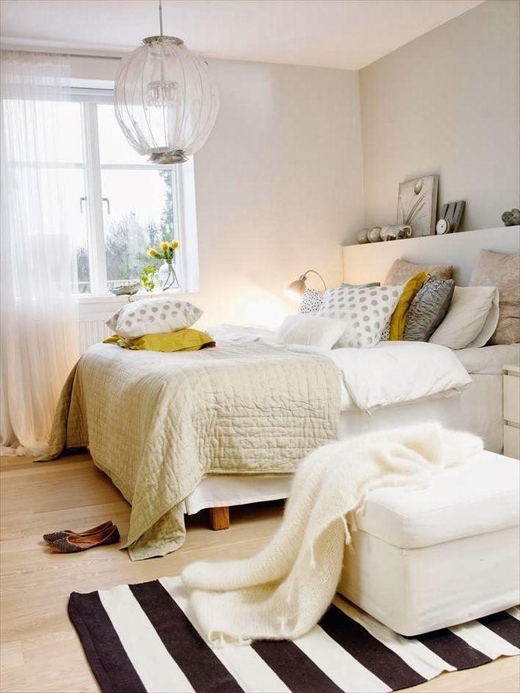 tête de lit mur astuce rangement decoration chambre petit espace