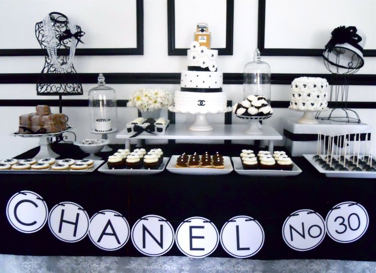 decoration de table pour anniversaire adulte thème Coco Chanel
