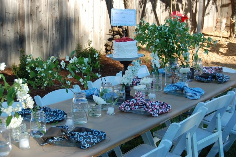 décoration table anniversaire adulte jardin beau temps