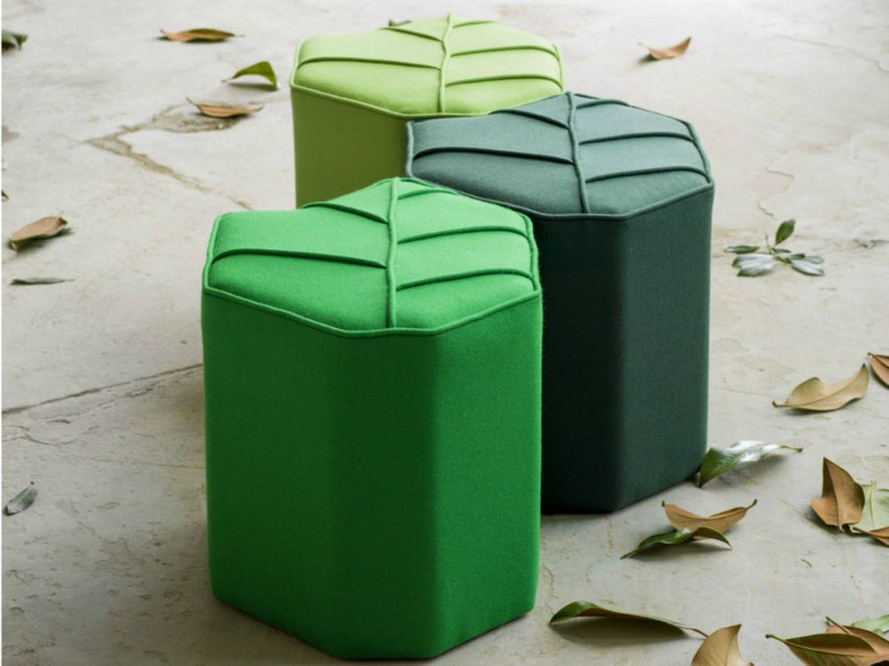 design interieur tabouret cuir vert design by Nico