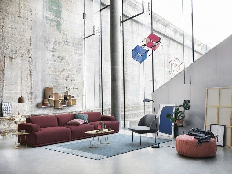 salon scandinave moderne intérieur tendance idée luminaire suspension canapé coussins