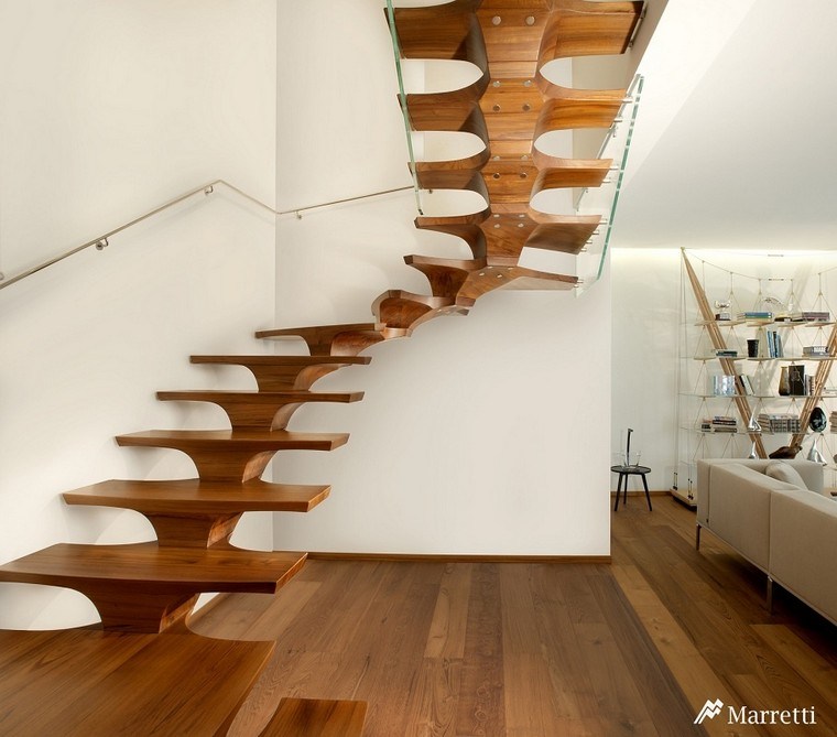 escalier bois intérieur design appart idée intérieur moderne 