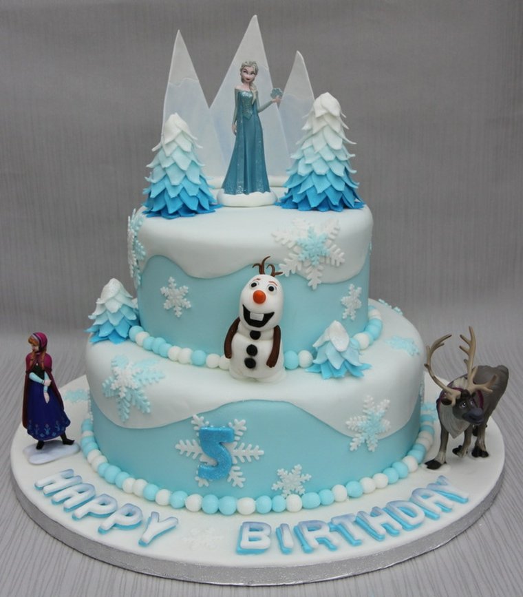gâteau anniversaire reine des neiges héros joyeux