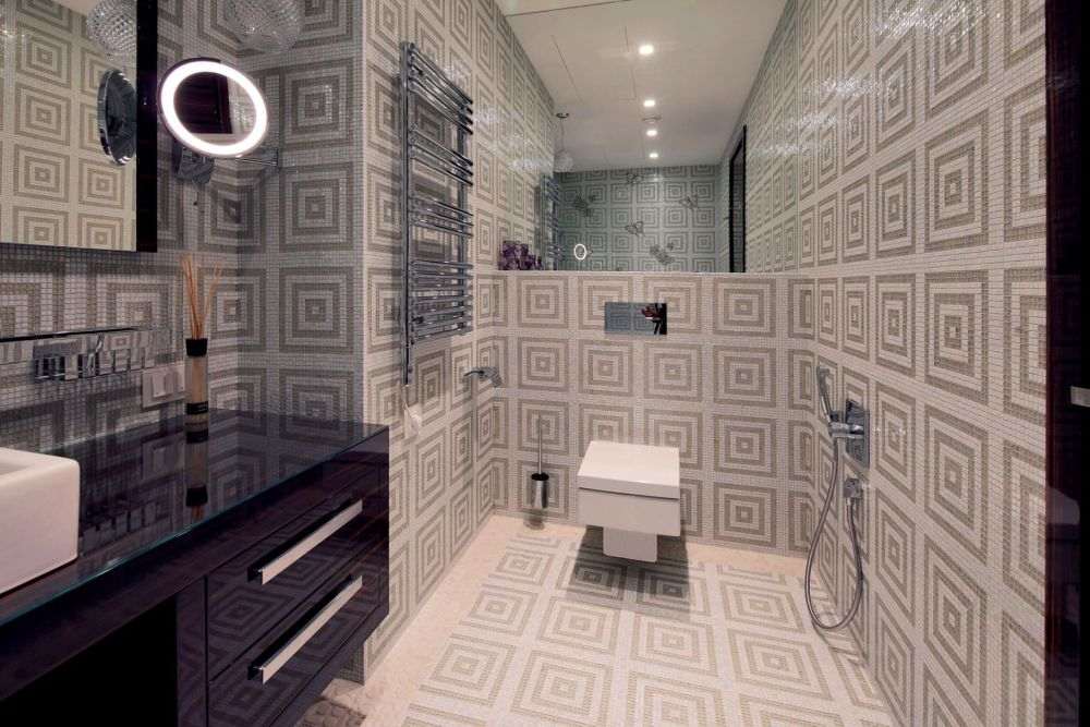 geormetrie style greque salle de bains meubles