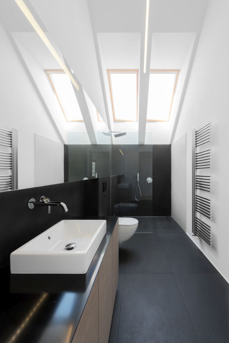 grand miroir contemporain revetement salle de bain ardoise radiateur design mural