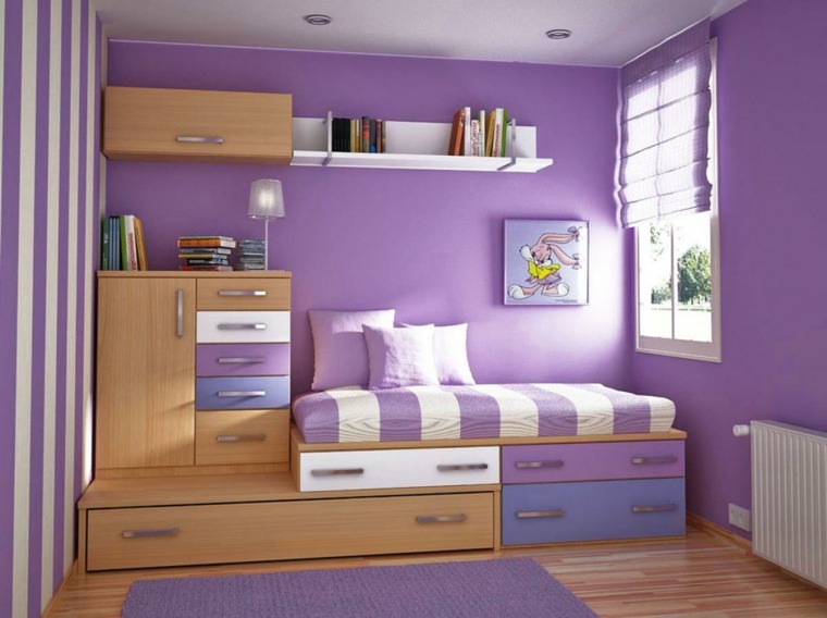 idee deco peinture chambre enfant violet doux