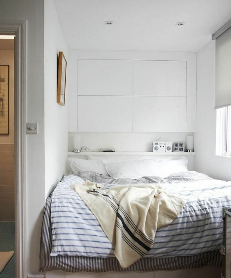 image tete de lit design rangement mur petite chambre adulte