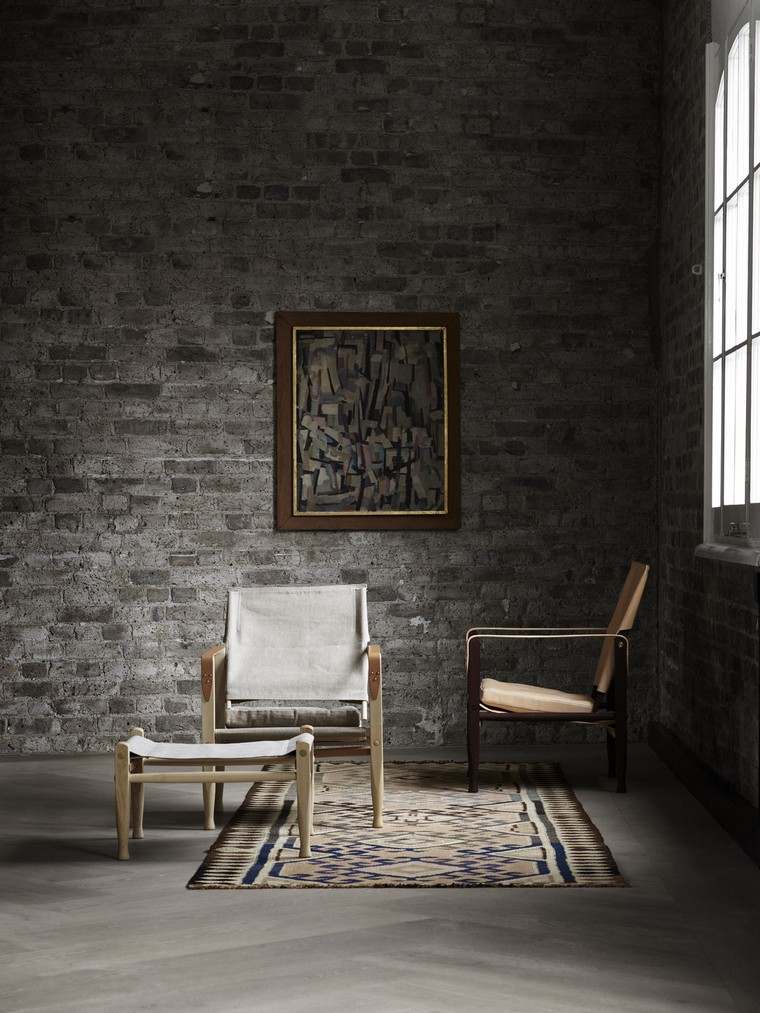 intérieur style nordique fauteuil idée chaise tapis de sol déco mur