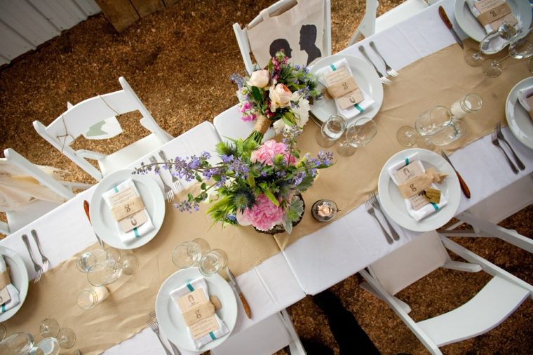 mariage champetre chic table invités prête