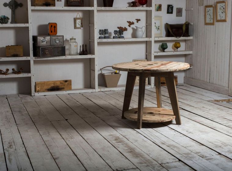 meuble salon bois a fabriquer rangement touret table pieds bois modele