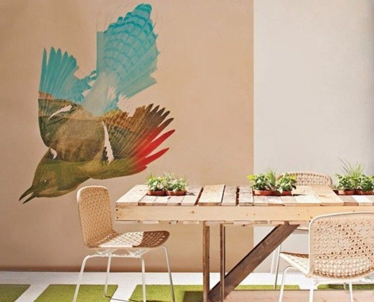 meuble en palette table bois design salle a manger decoration pas cher