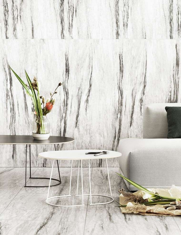 salon style scandinave moderne canapé gris clair déco plante table basse