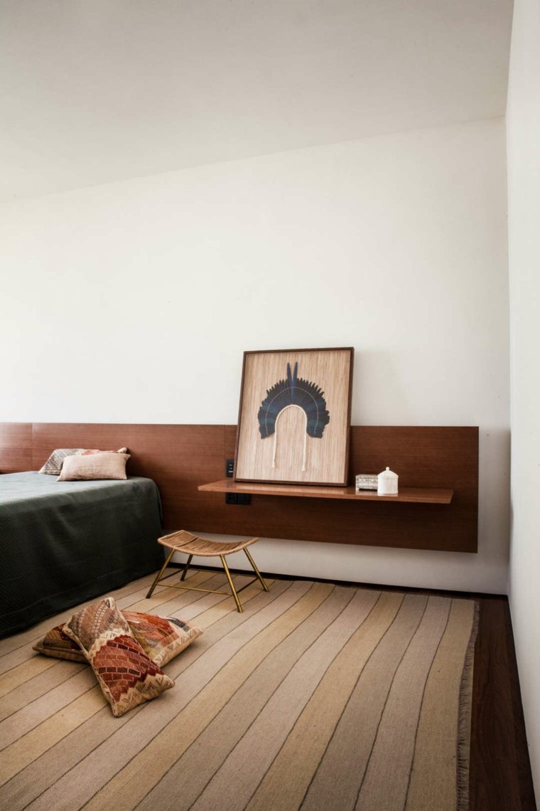 tête de lit avec rangement chevet design bois table de nuit