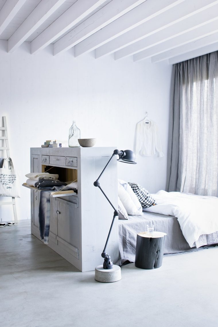 tête de lit avec rangement deco gain de place meuble contemporain blanc