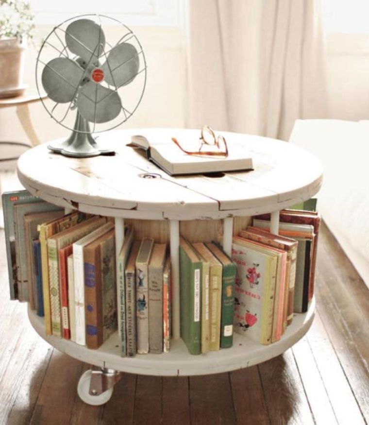 déco touret table basse modele rangement livres ambiance nature meuble bricolage