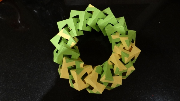 abat jour origami jaune vert