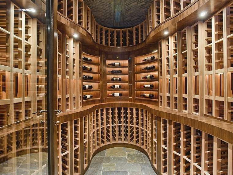 aménagement cave à vin moderne bois-design-moderne-rangement-bouteilles-vin