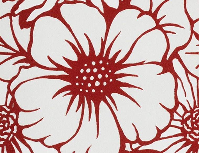carrelage terrasse design fleur style itaien rouge blanc