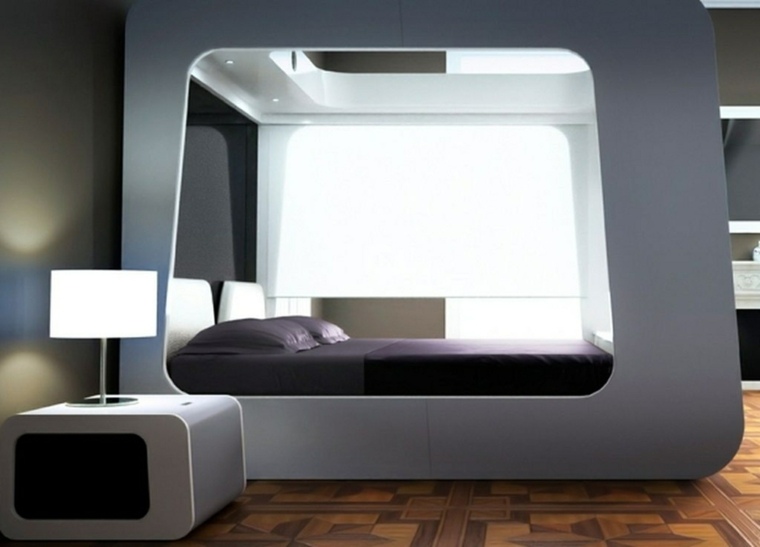 chambre a coucher interieur design lit futuriste