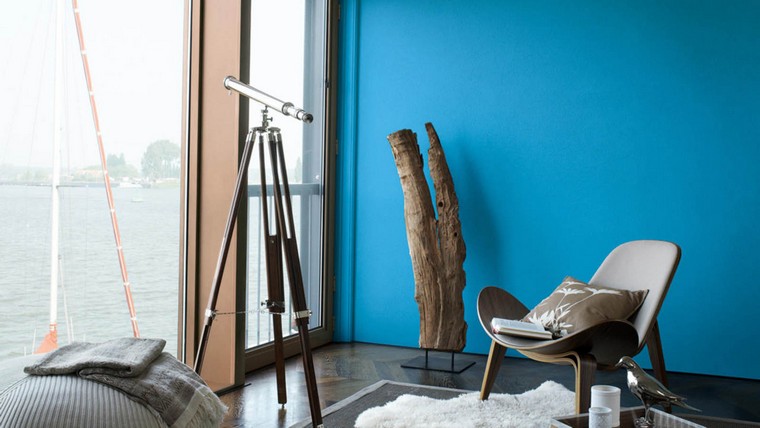 idée déco bleu chambre intérieur peinture mur tendance décorer espace