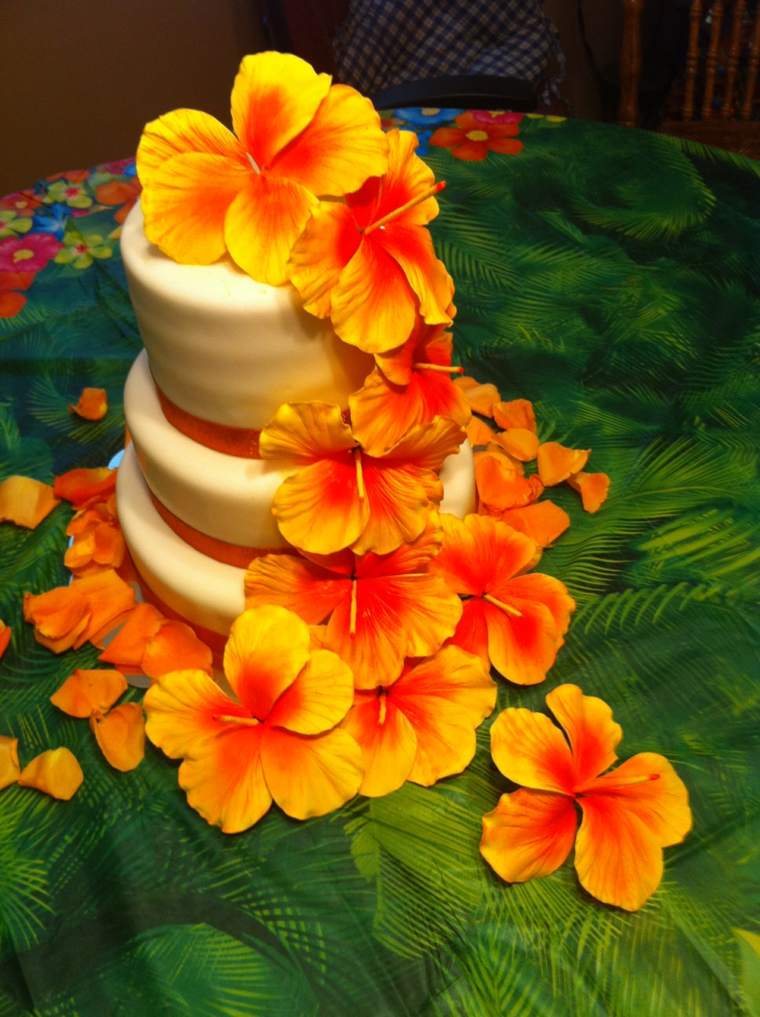 deco mariage idee originale fleurs tropicales