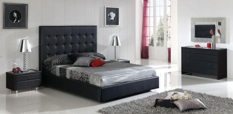 decoration-chambre-adulte-moderne-gris-noir-rouge