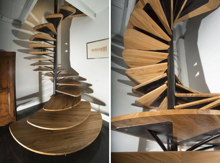 escalier-en-colimaçon-moderne-bois-metal