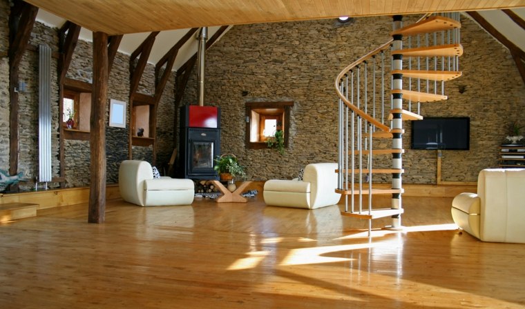 escalier en spirale rustique maison villa